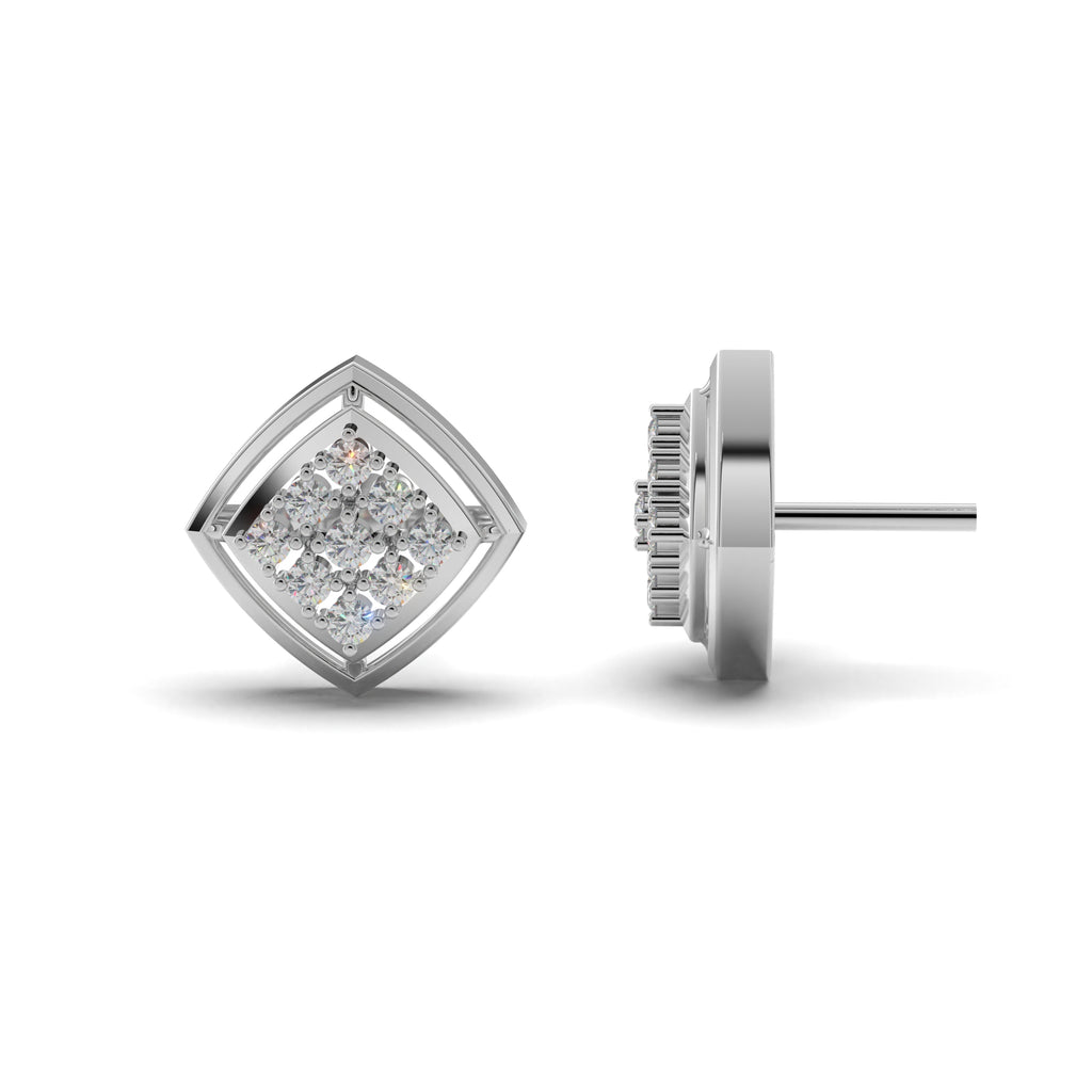 Twin Cluster Silver Studs Earring