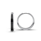 Double Line Huggie Hoop Silver Earrings 17mm