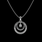 Dual Circle Pear Stone Silver Pendant