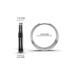 Double Line Huggie Hoop Silver Earrings 16mm