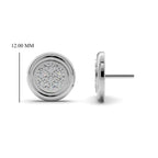 Round Disc Silver Stud Earrings
