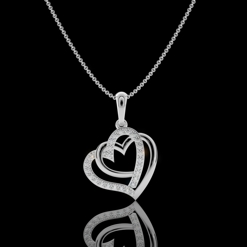Intertwined Heart Silver Pendant
