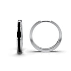 Single Line Huggie Hoop Silver Earrings 17mm