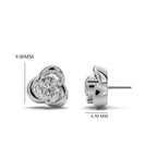 Swirl Element Solitaire Stud Earrings