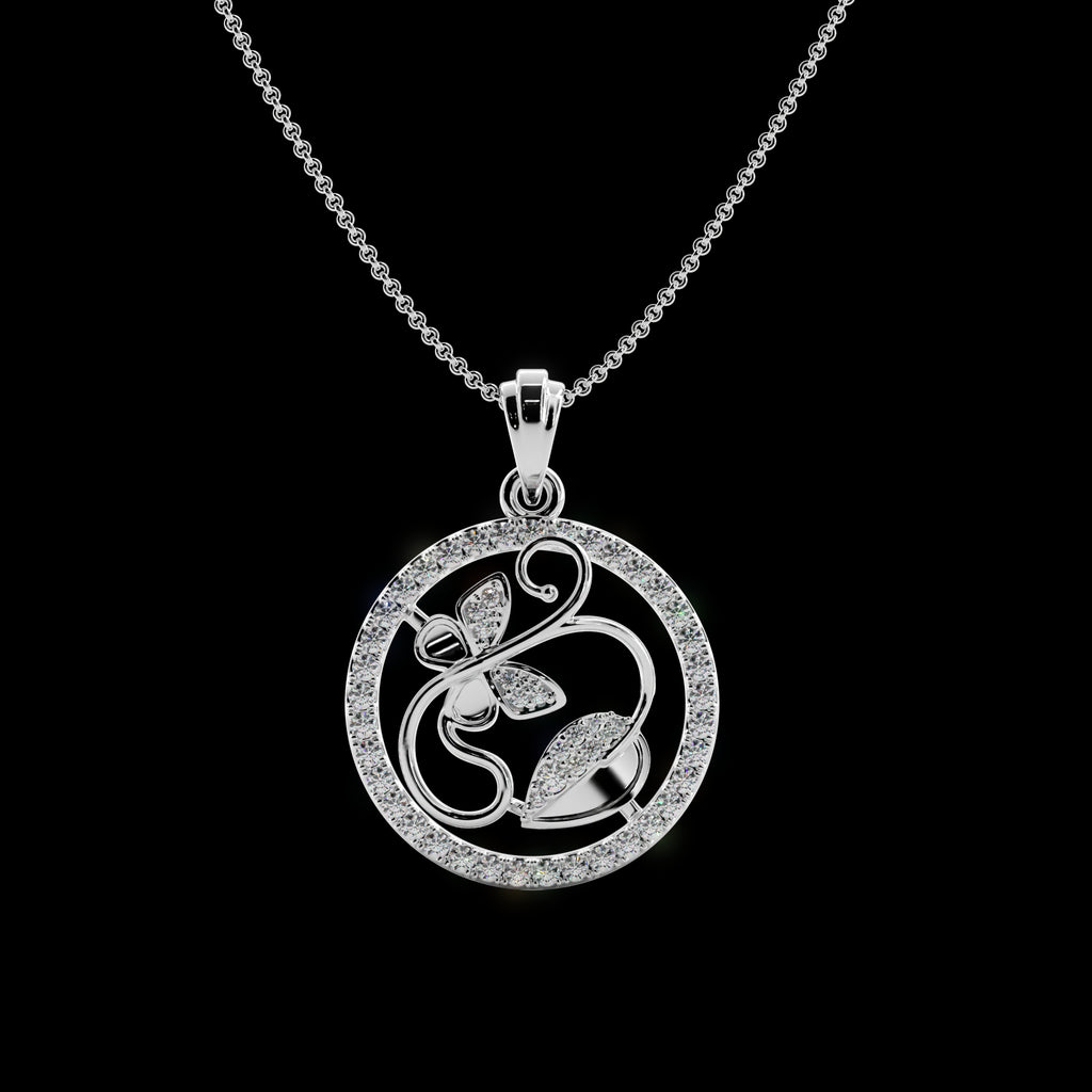 Leaf Motif Silver Pendant
