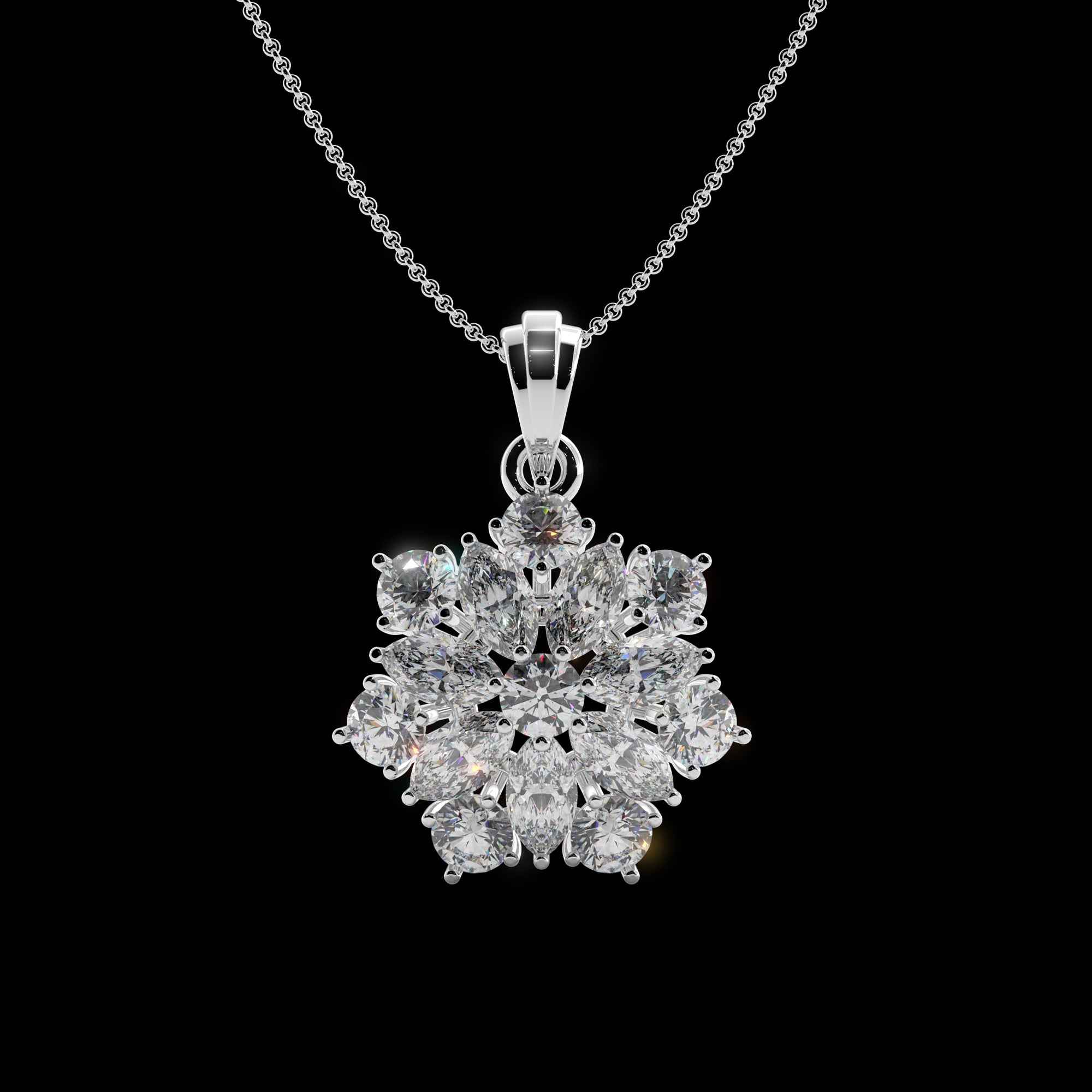 Cluster Floret Silver Pendant