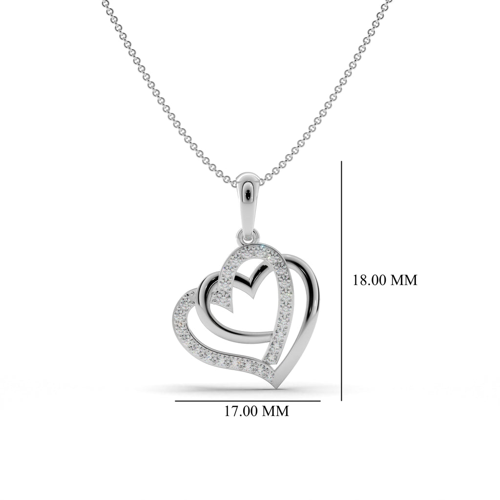 Intertwined Heart Silver Pendant