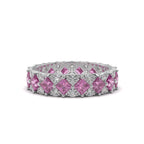 Pink Baguette Silver Ring