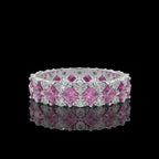 Pink Baguette Silver Ring