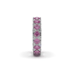Pink Baguette Silver Ring