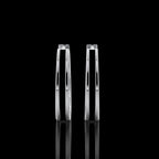 Single Line Huggie Hoop Silver Earrings 15mm