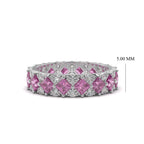 Pink Baguette Silver Ring