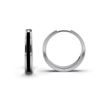 Single Line Huggie Hoop Silver Earrings 15mm