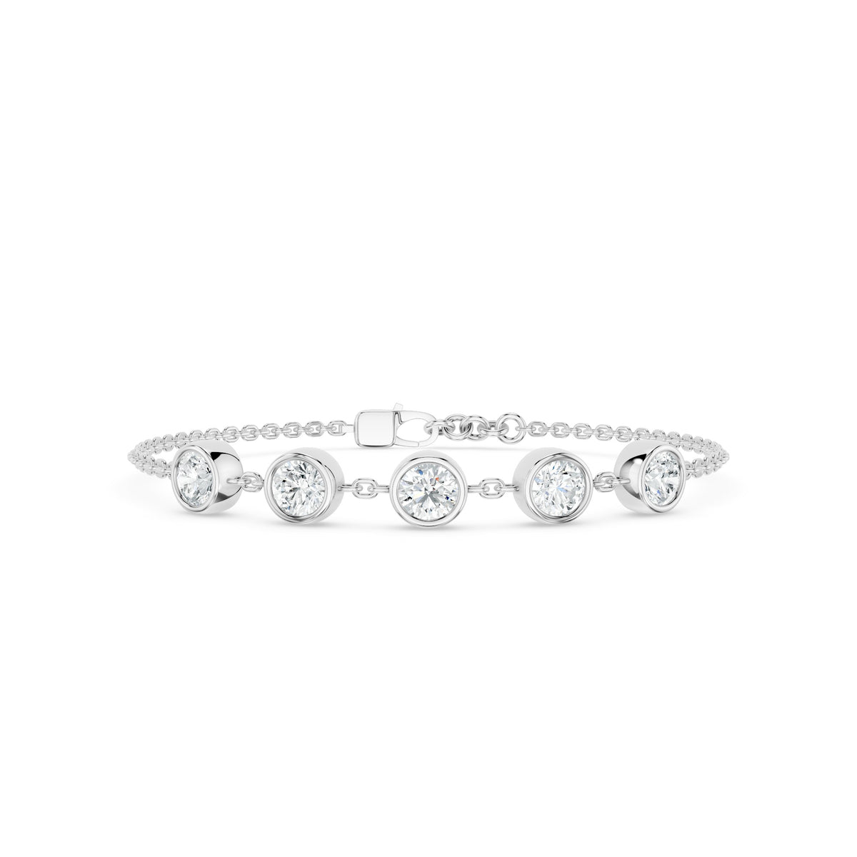 Sparkler Bazel-Set Silver Bracelet