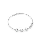 Sparkler Bazel-Set Silver Bracelet