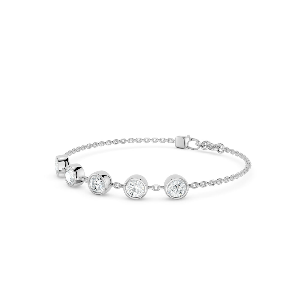 Sparkler Bazel-Set Silver Bracelet