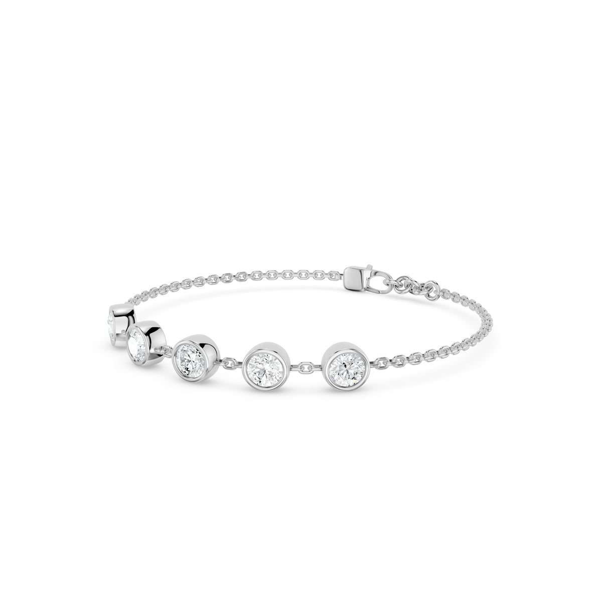 Sparkler Bazel-Set Silver Bracelet