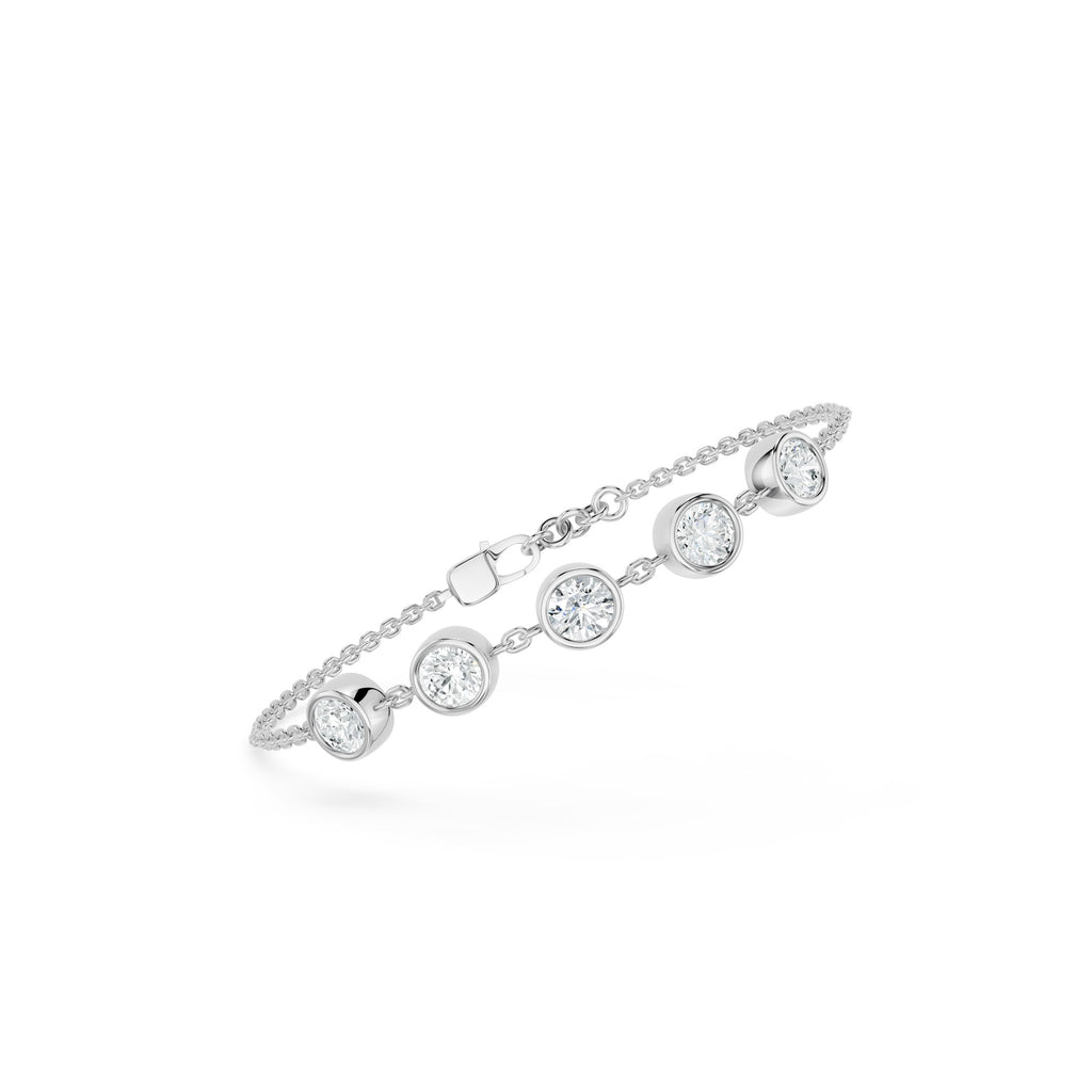 Sparkler Bazel-Set Silver Bracelet