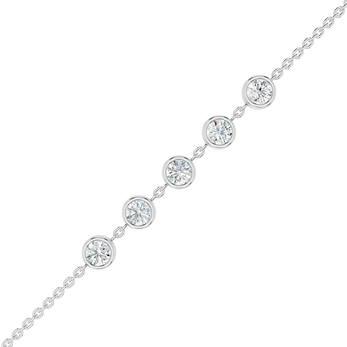 Sparkler Bazel-Set Silver Bracelet