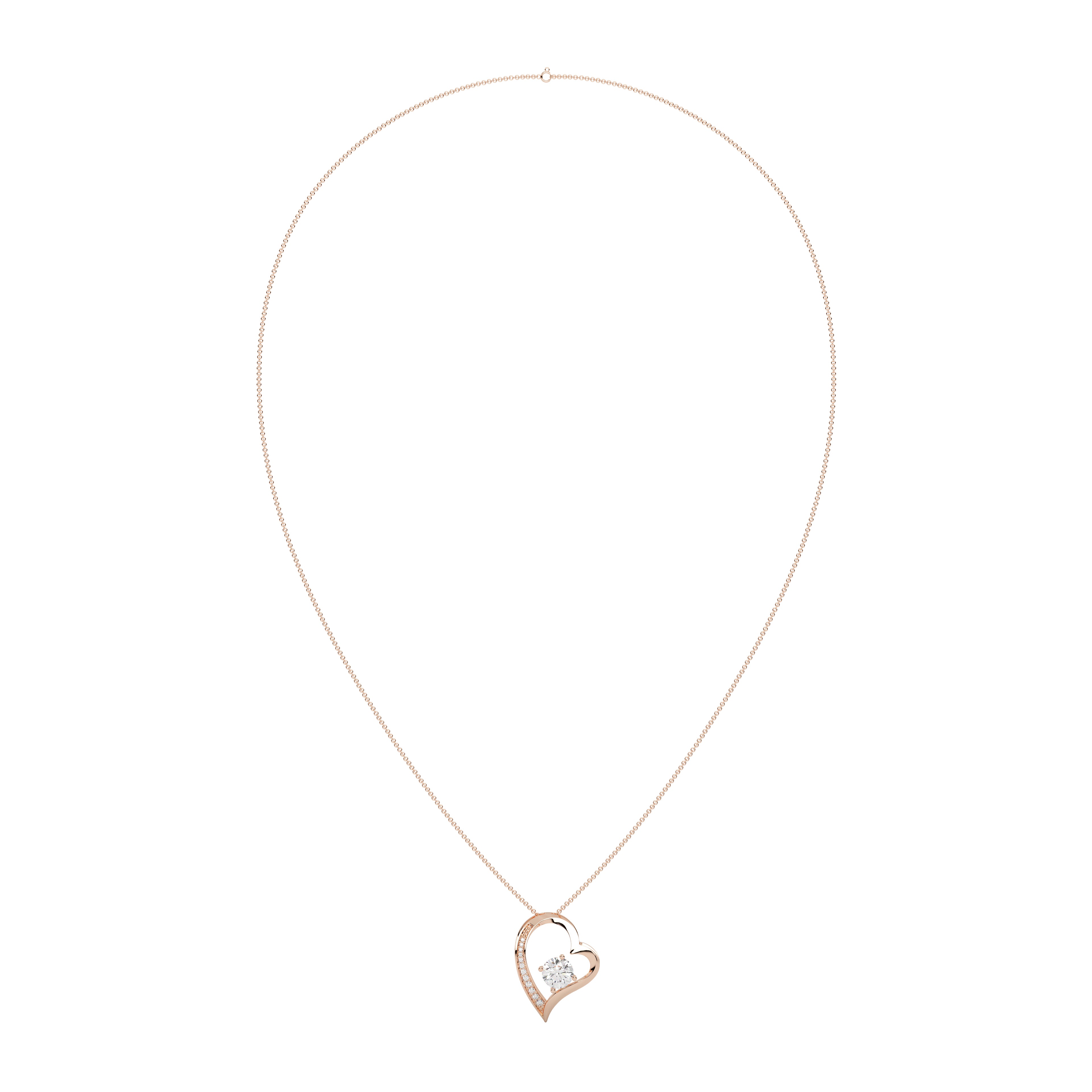Careen Heart Solitaire Pendant