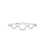 Trio-Circle Link Silver Bracelet