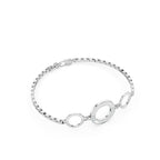Trio-Circle Link Silver Bracelet