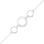 Trio-Circle Link Silver Bracelet