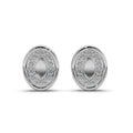 Oval Halo Diamond Stud Earring