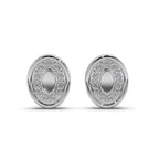 Oval Halo Diamond Stud Earring