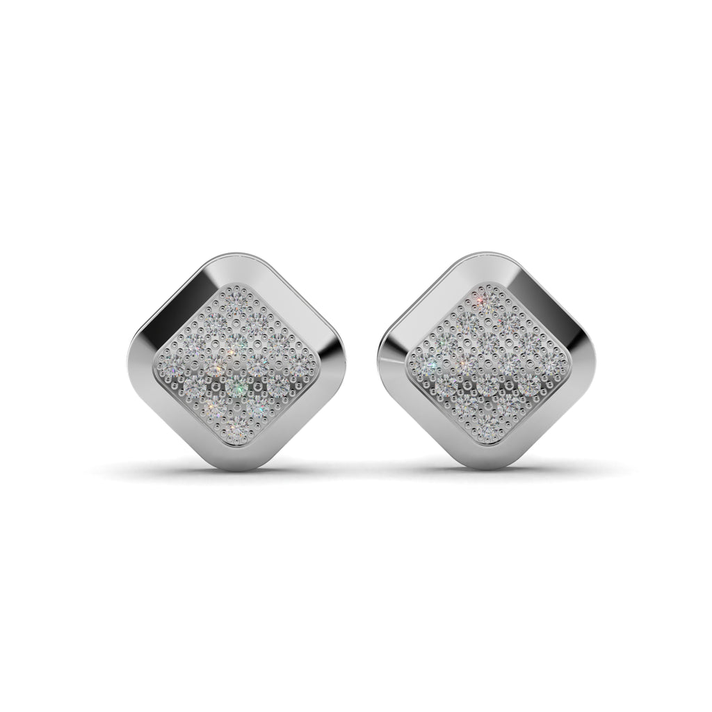 Classic Edge Silver Stud Earring