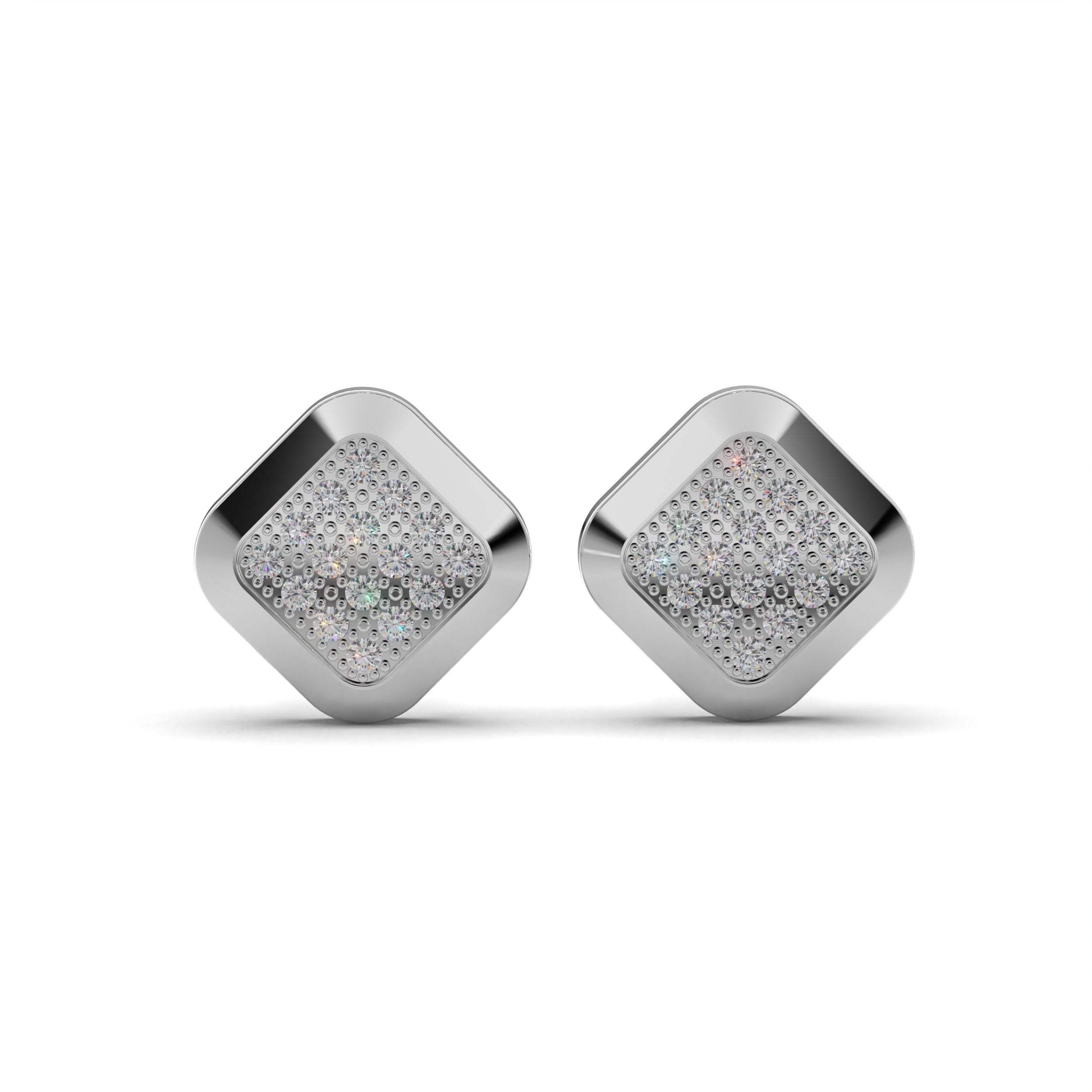 Classic Edge Silver Stud Earring