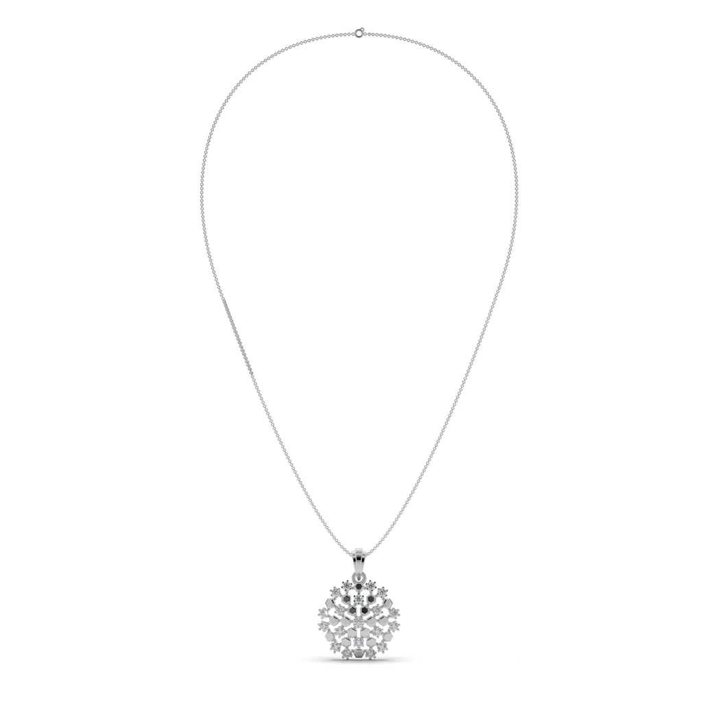 Snowflake Motif Silver Pendant