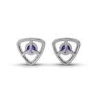 Triangular Blue Sapphire Stud