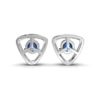 Trillion-Cut Blue Sapphire Stud