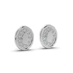 Oval Halo Diamond Stud Earring