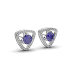 Triangular Blue Sapphire Stud