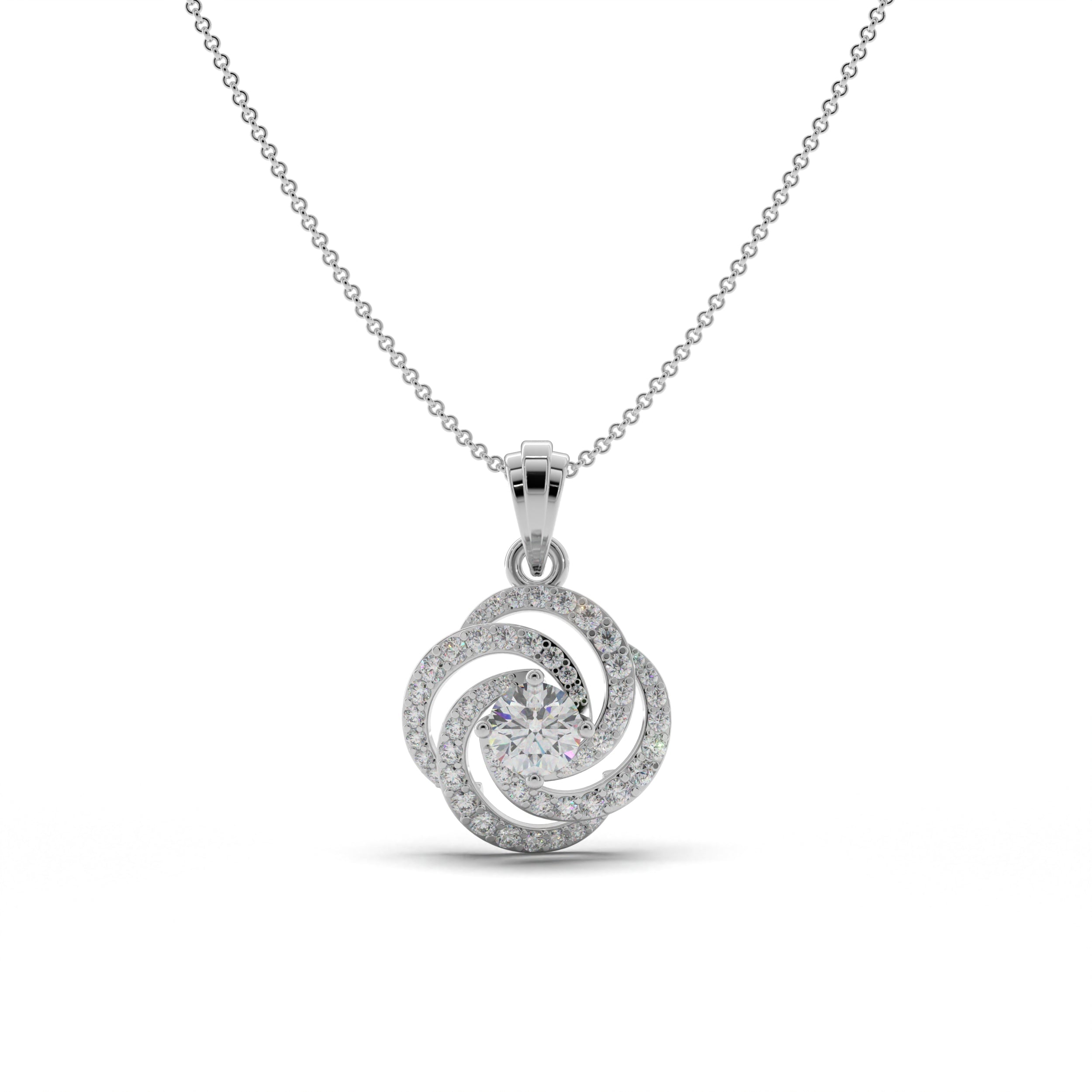 Ripple Bloom Silver Pendant