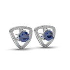 Trillion-Cut Blue Sapphire Stud