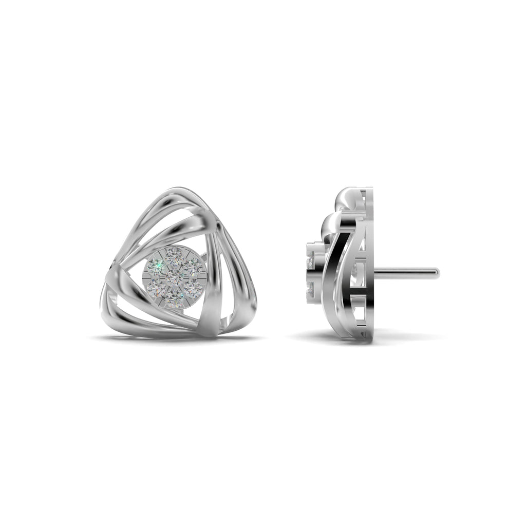 Triangular Sleek Diamond Stud