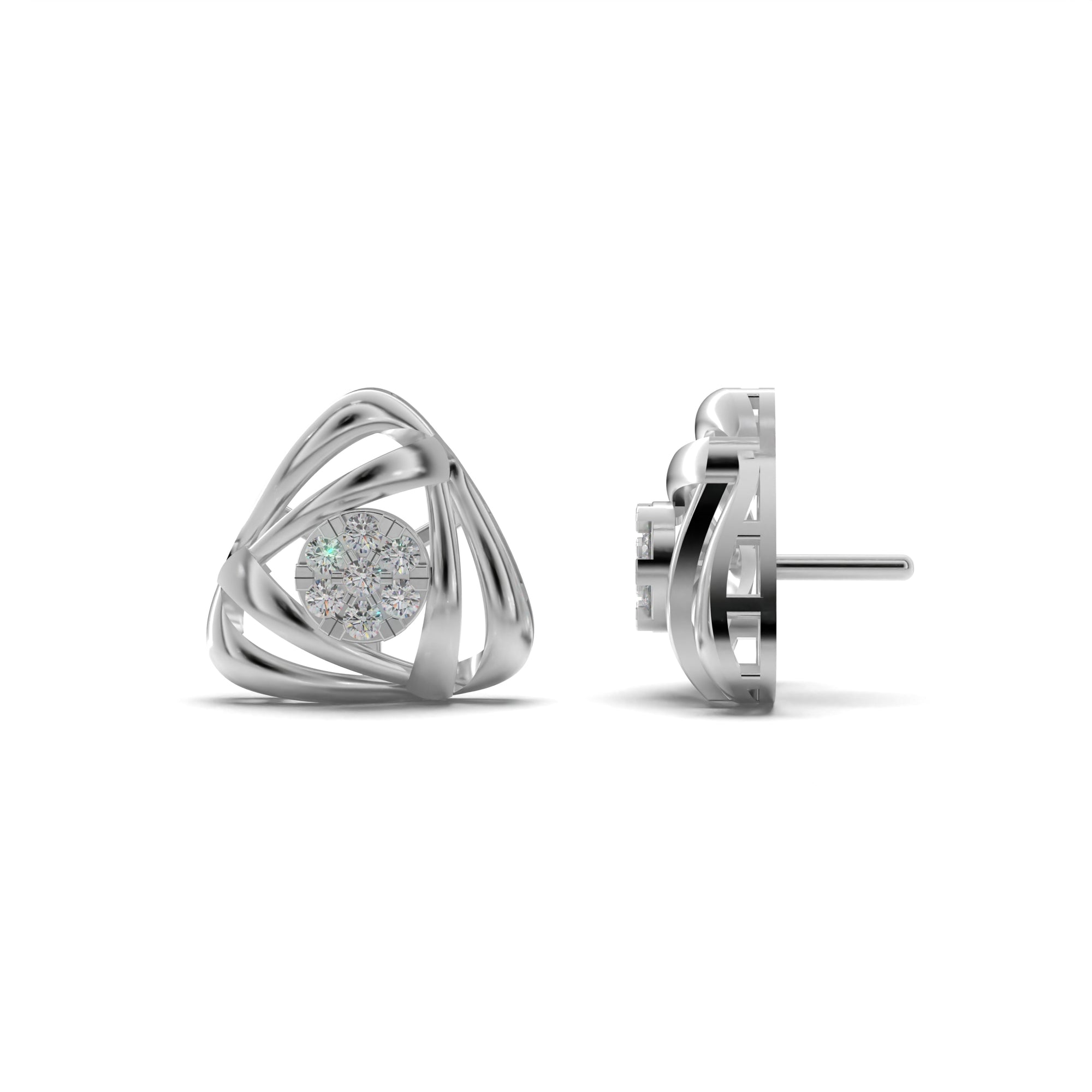 Triangular Sleek Diamond Stud