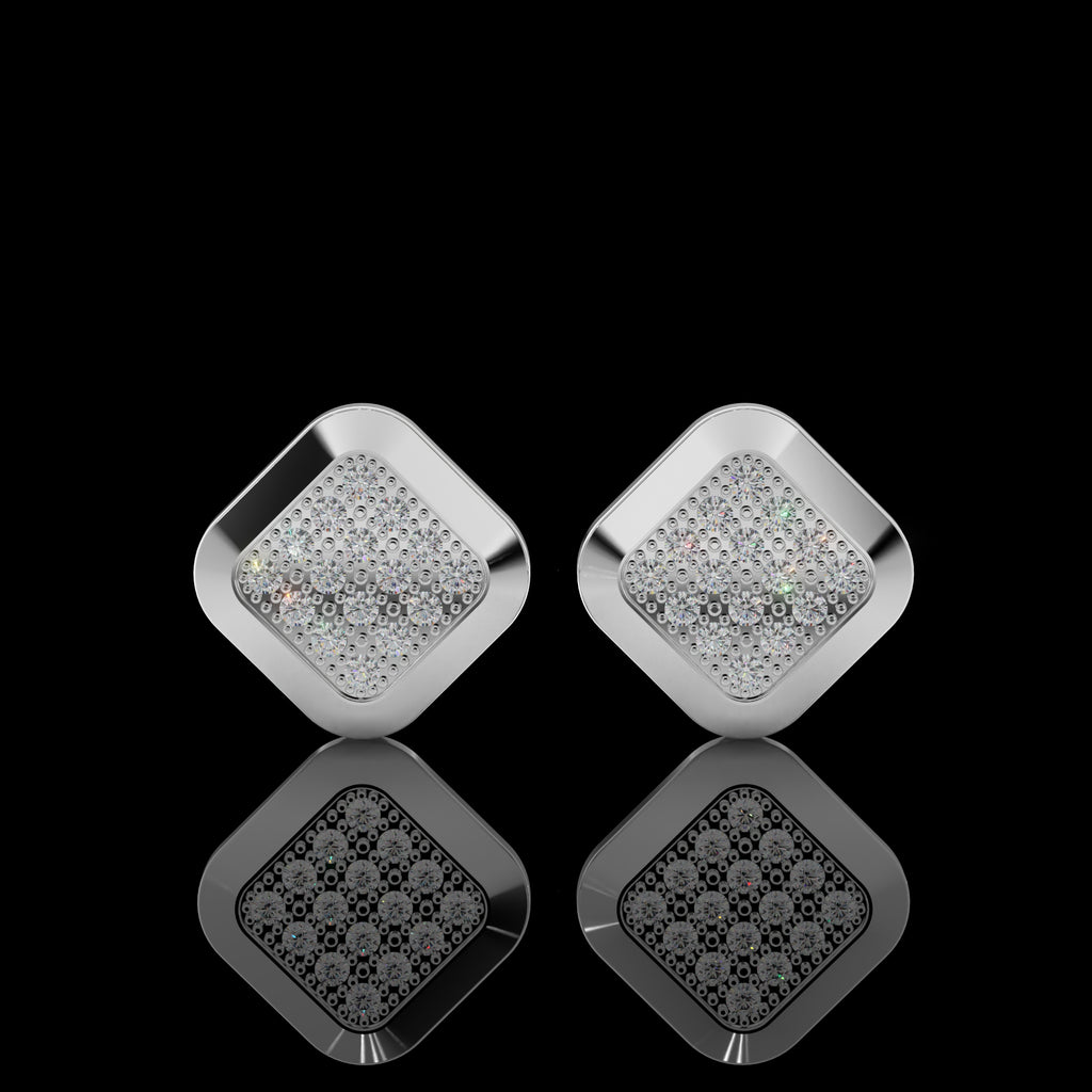 Classic Edge Silver Stud Earring