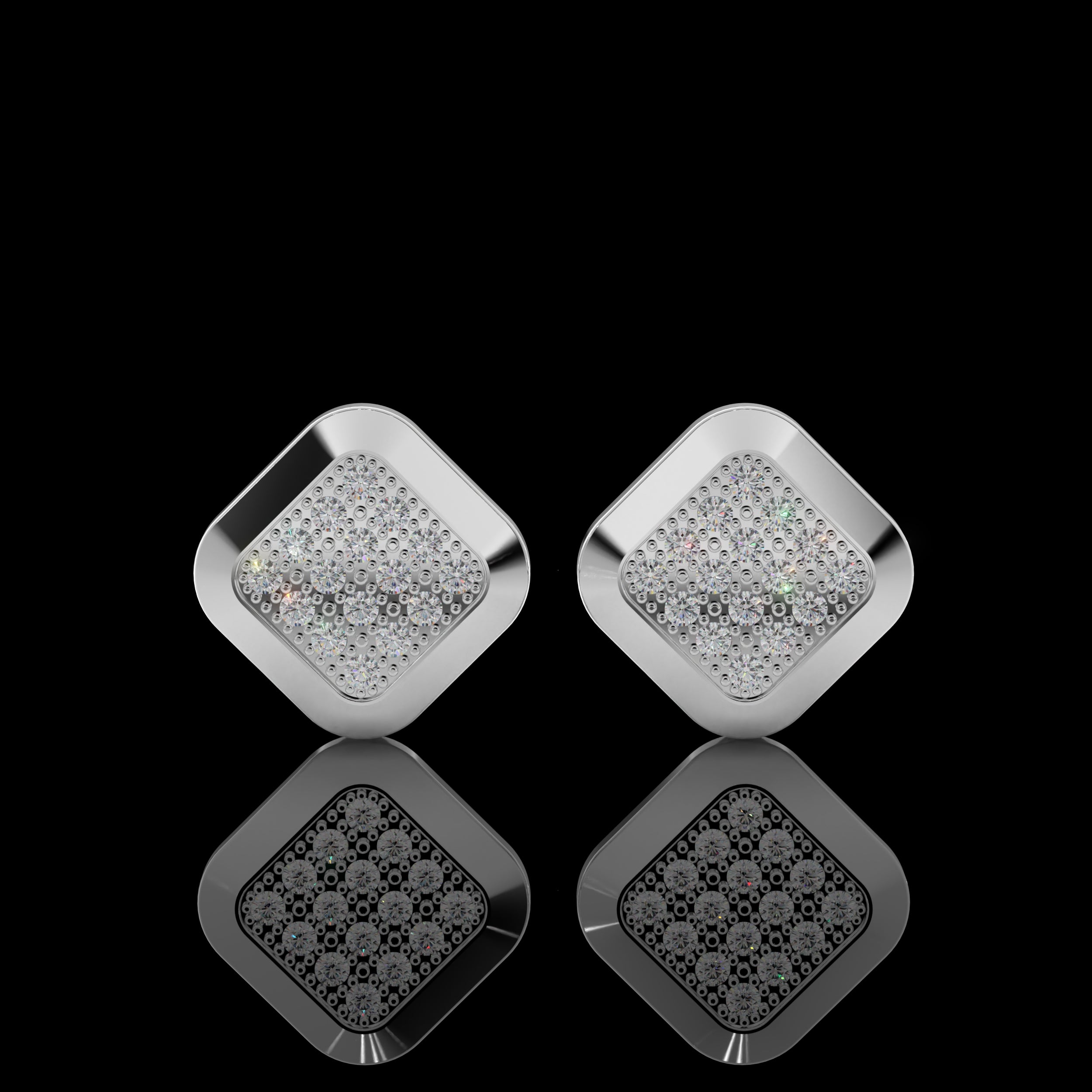 Classic Edge Silver Stud Earring
