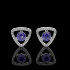 Triangular Blue Sapphire Stud