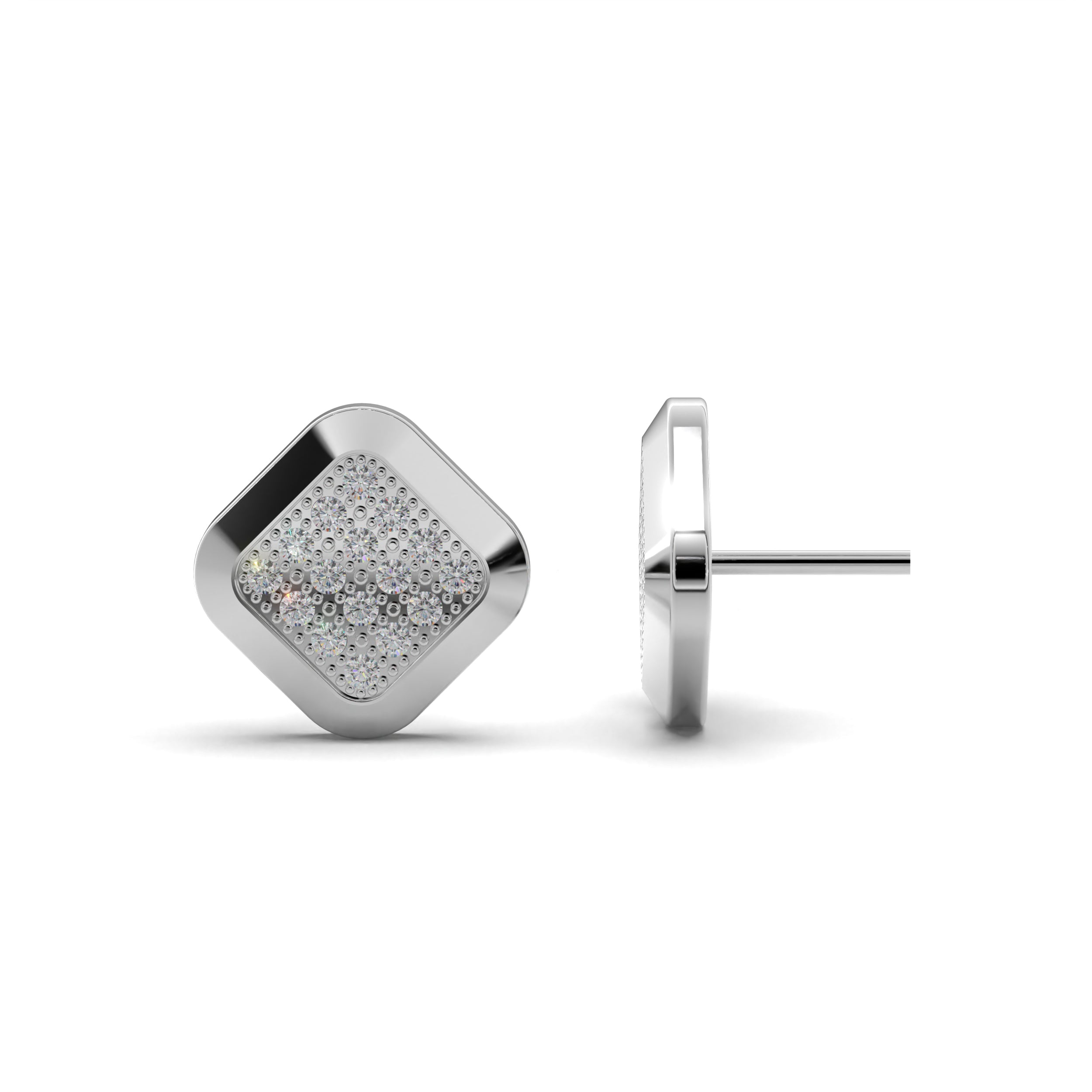 Classic Edge Silver Stud Earring