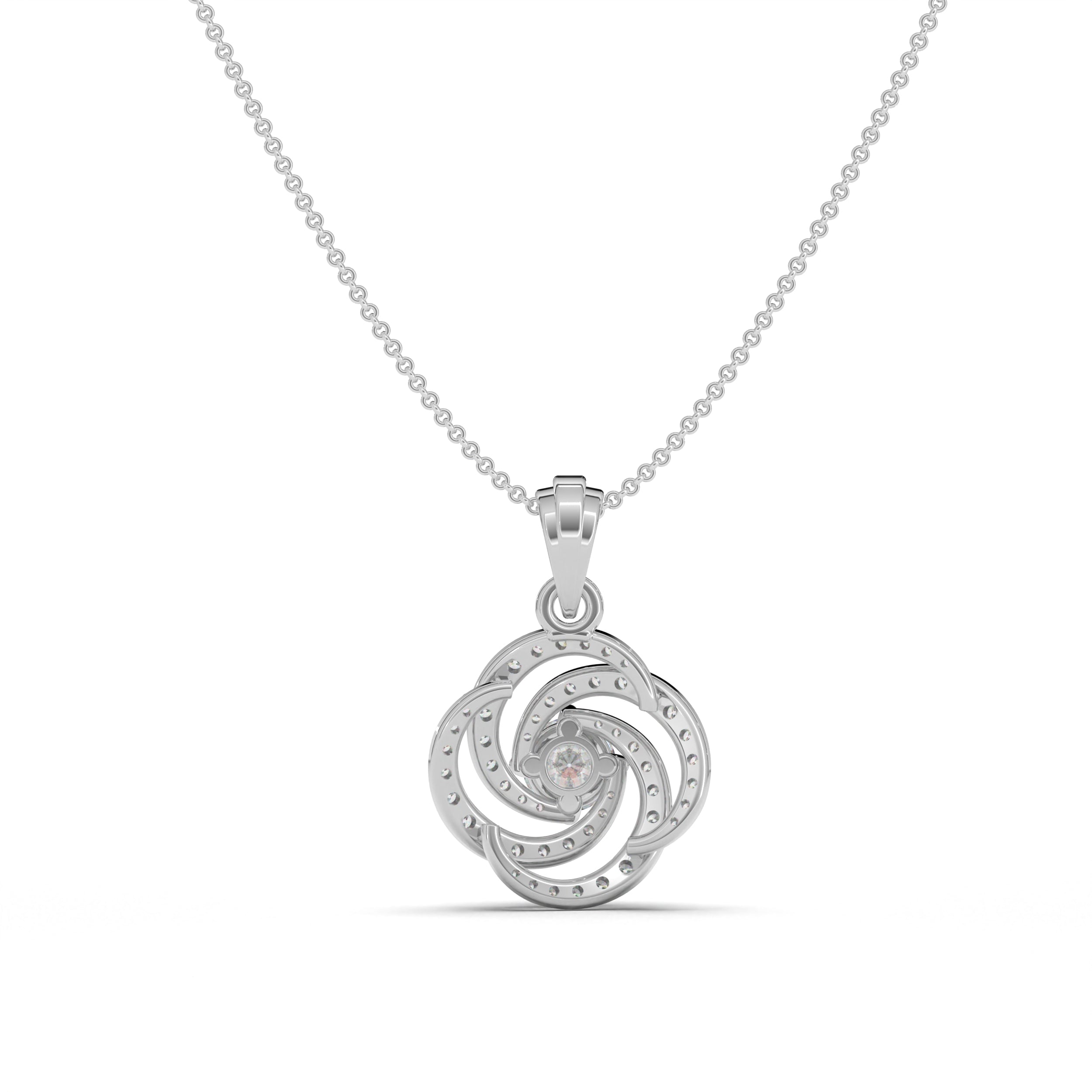 Ripple Bloom Silver Pendant