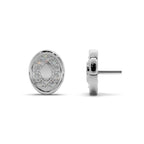 Oval Halo Diamond Stud Earring
