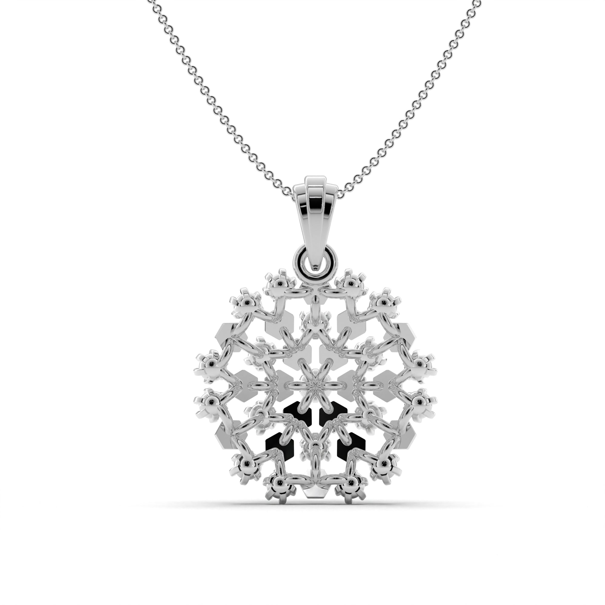 Snowflake Motif Silver Pendant