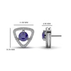 Triangular Blue Sapphire Stud