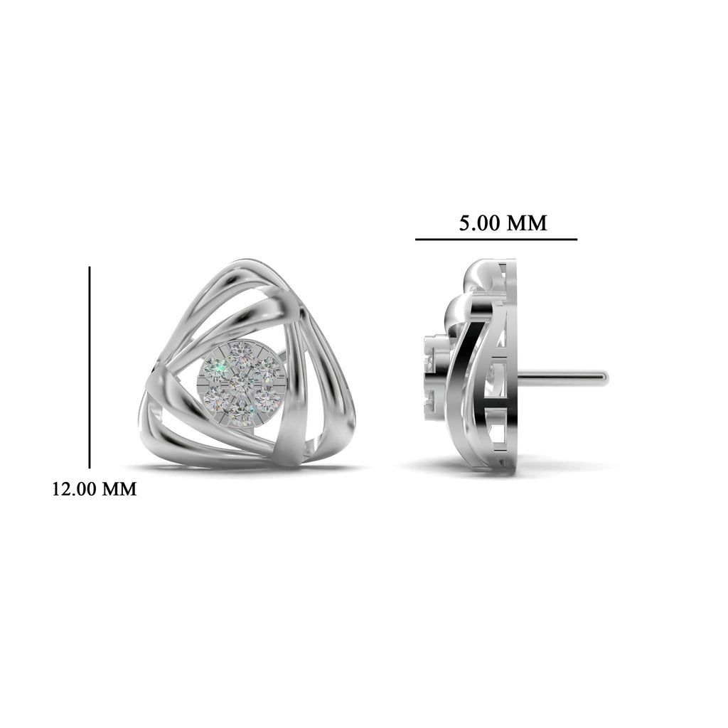 Triangular Sleek Diamond Stud