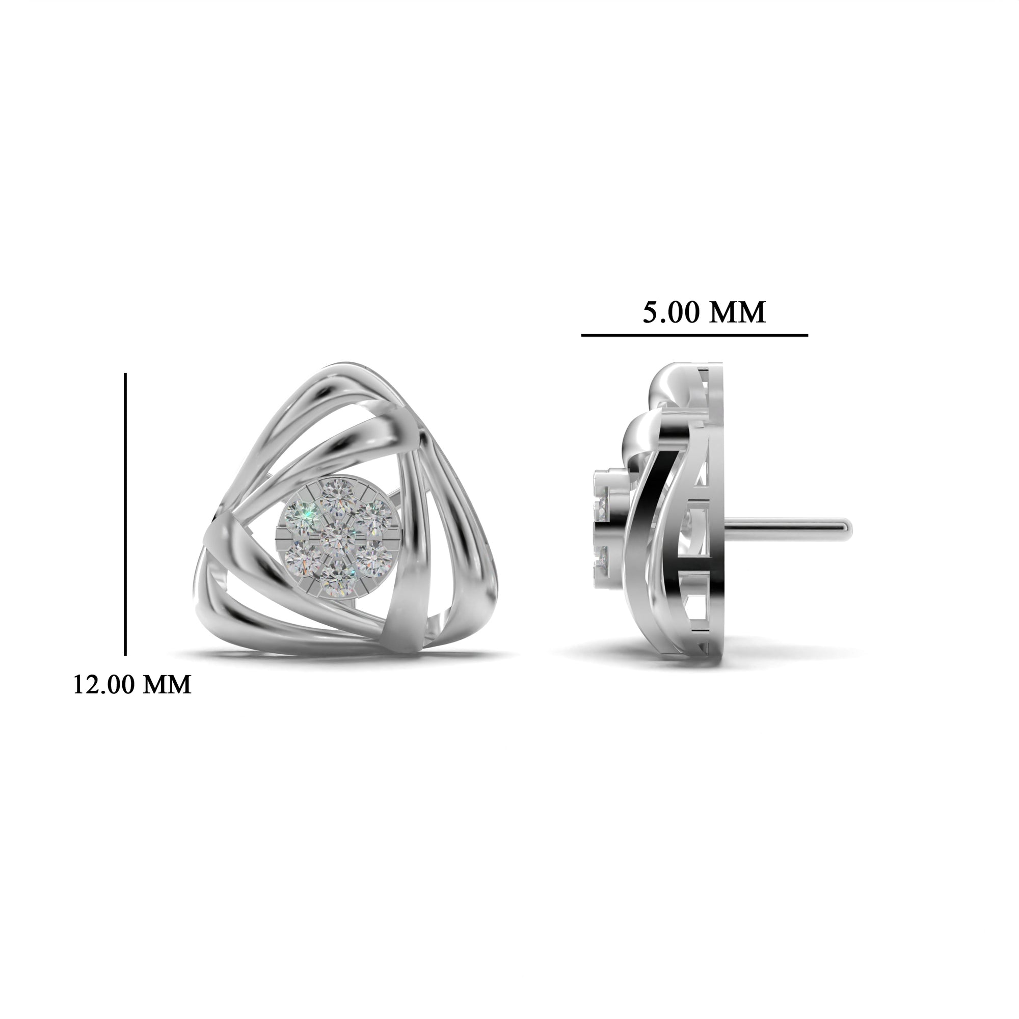 Triangular Sleek Diamond Stud